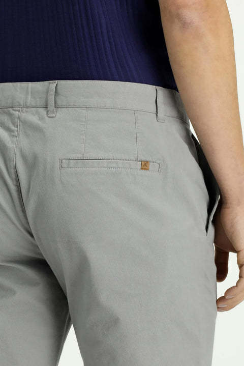 Orta Gri Relaxed Fit Rahat Kesim Likralı Kanvas / Chino Pantolon
