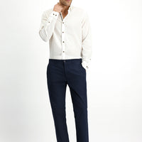 Koyu Lacivert Relaxed Fit Rahat Kesim Likralı Kanvas / Chino Pantolon