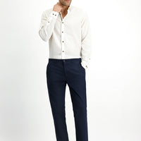 Koyu Lacivert Relaxed Fit Rahat Kesim Likralı Kanvas / Chino Pantolon