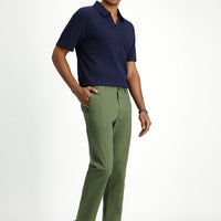 Orman Yeşili Regular Fit Likralı Kanvas / Chino Pantolon