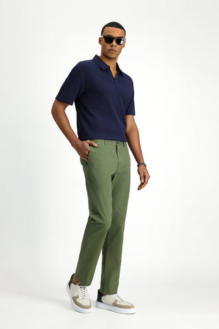  Orman Yeşili Relaxed Fit Rahat Kesim Likralı Kanvas / Chino Pantolon