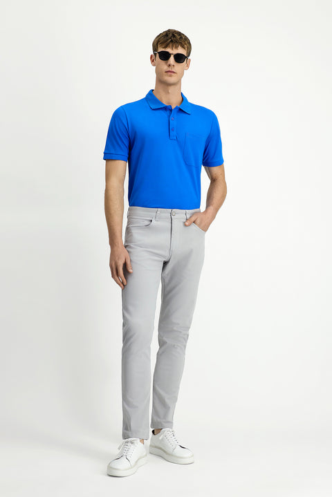 Açık Gri 6 Drop Regular Fit Standart Kesim Likralı Kanvas / Chino Pantolon
