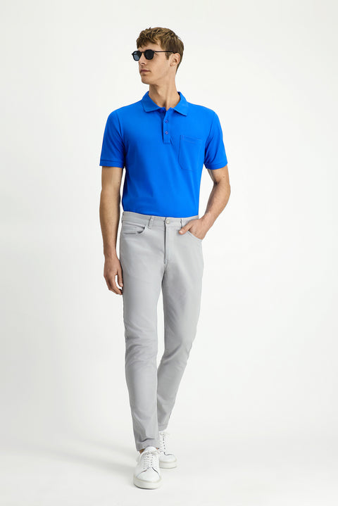 Açık Gri 6 Drop Regular Fit Standart Kesim Likralı Kanvas / Chino Pantolon