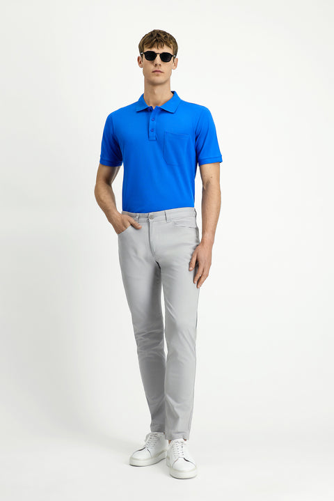 Açık Gri 6 Drop Regular Fit Standart Kesim Likralı Kanvas / Chino Pantolon