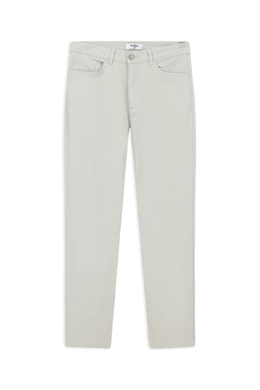 Açık Gri Regular Fit Likralı Kanvas / Chino Pantolon