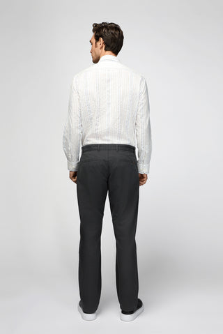  Orta Füme 6 Drop Regular Fit Standart Kesim Likralı Kanvas / Chino Pantolon