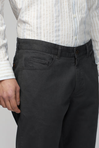  Orta Füme 6 Drop Regular Fit Standart Kesim Likralı Kanvas / Chino Pantolon