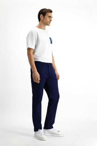  Açık Lacivert Regular Fit Likralı Kanvas / Chino Pantolon