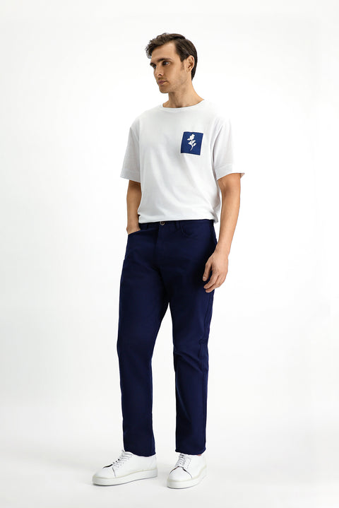 Açık Lacivert Regular Fit Standart Kesim Likralı Kanvas / Chino Pantolon