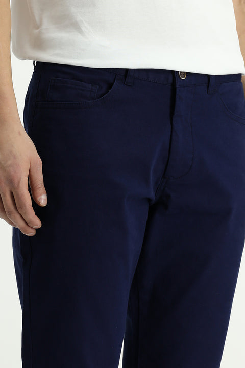 Açık Lacivert 6 Drop Regular Fit Standart Kesim Likralı Kanvas / Chino Pantolon