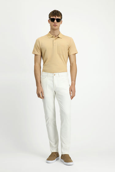 Ekru Regular Fit Likralı Kanvas / Chino Pantolon