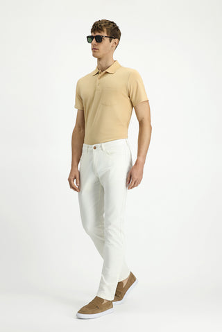  Ekru Regular Fit Likralı Kanvas / Chino Pantolon