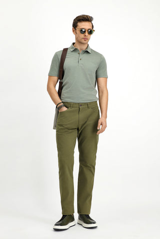  Asker Haki 6 Drop Regular Fit Standart Kesim Likralı Kanvas / Chino Pantolon