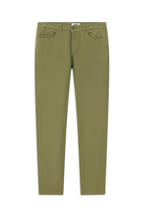 Asker Haki 6 Drop Regular Fit Standart Kesim Likralı Kanvas / Chino Pantolon