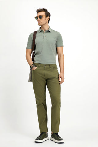  Asker Haki 6 Drop Regular Fit Standart Kesim Likralı Kanvas / Chino Pantolon