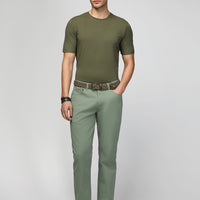 Çağla Yeşili Regular Fit Standart Kesim Likralı Kanvas / Chino Pantolon
