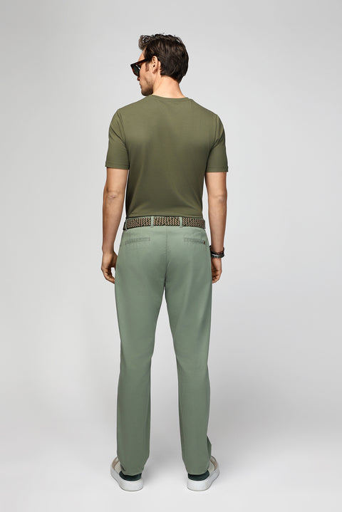 Çağla Yeşili Regular Fit Standart Kesim Likralı Kanvas / Chino Pantolon