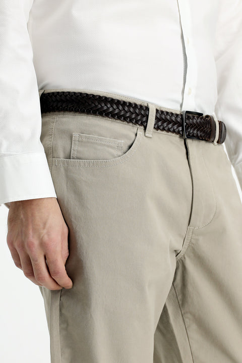 Açık Vizon 6 Drop Regular Fit Standart Kesim Likralı Kanvas / Chino Pantolon