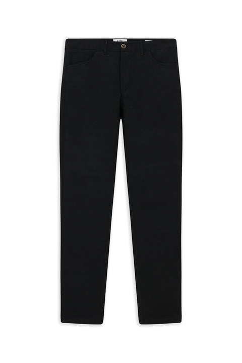 Black Slim Fit Narrow Cut Lycra Side Pocket Canvas / Chino Trousers