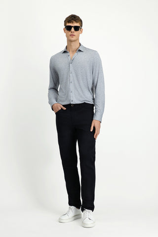  Siyah Slim Fit Dar Kesim Likralı Yandan Cepli Kanvas / Chino Pantolon
