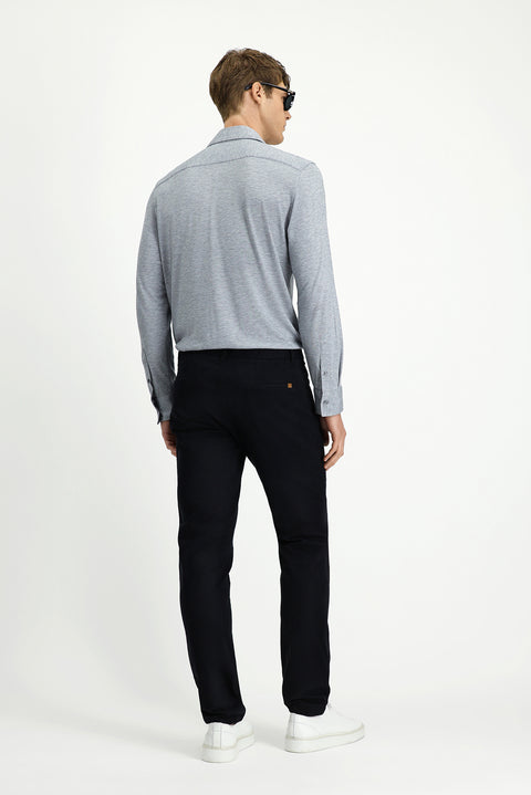 Siyah Relaxed Fit Rahat Kesim Likralı Yandan Cepli Kanvas / Chino Pantolon