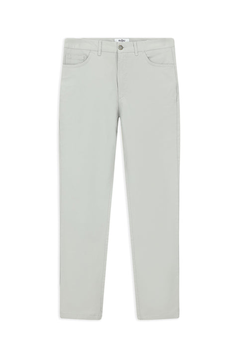 Açık Gri Slim Fit Dar Kesim Likralı Yandan Cepli Kanvas / Chino Pantolon