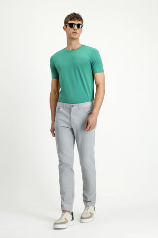  Açık Gri Slim Fit Dar Kesim Likralı Yandan Cepli Kanvas / Chino Pantolon