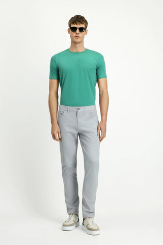  Açık Gri Slim Fit Dar Kesim Likralı Kanvas / Chino Pantolon