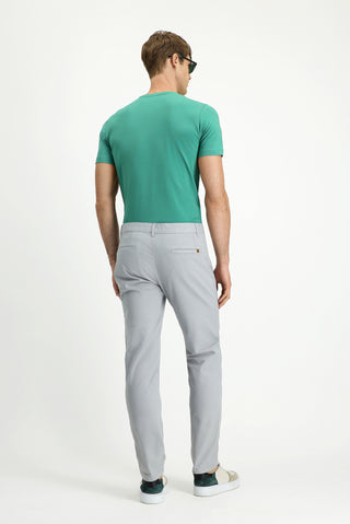 Açık Gri Slim Fit Dar Kesim Likralı Yandan Cepli Kanvas / Chino Pantolon