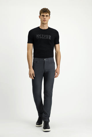  Orta Füme Slim Fit Dar Kesim Likralı Kanvas / Chino Pantolon