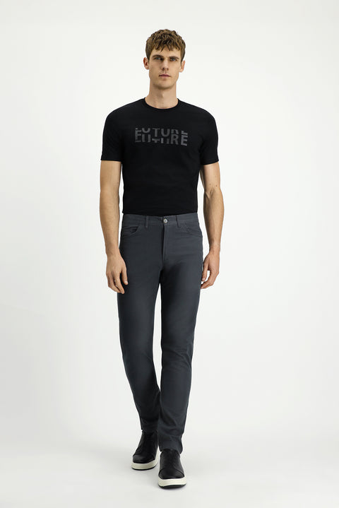 Orta Füme Relaxed Fit Rahat Kesim Likralı Yandan Cepli Kanvas / Chino Pantolon
