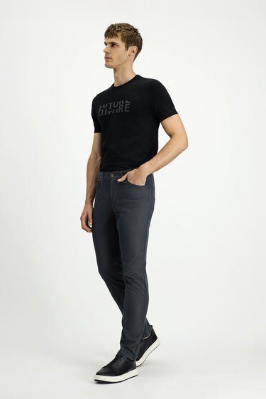  Orta Füme Slim Fit Dar Kesim Likralı Kanvas / Chino Pantolon