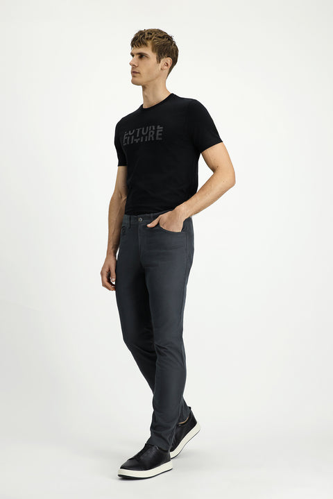 Orta Füme 7 Drop Slim Fit Dar Kesim Likralı Kanvas / Chino Pantolon