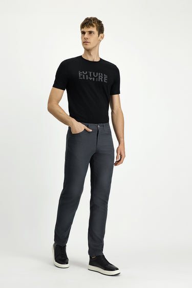 Orta Füme Relaxed Fit Rahat Kesim Likralı Kanvas / Chino Pantolon