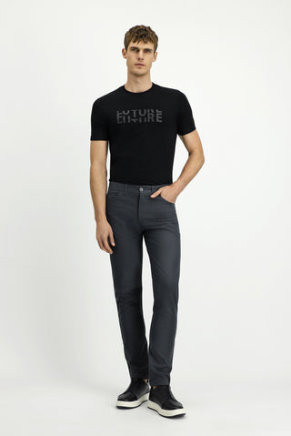  Orta Füme Slim Fit Dar Kesim Likralı Yandan Cepli Kanvas / Chino Pantolon