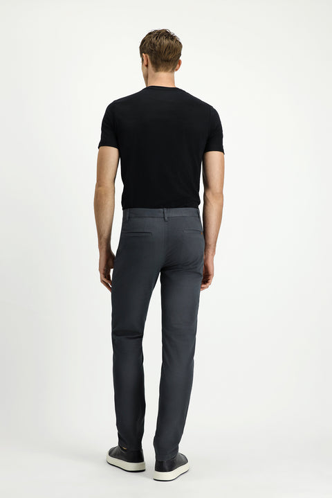 Orta Füme 7 Drop Slim Fit Dar Kesim Likralı Kanvas / Chino Pantolon