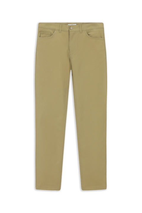 Orta Bej 7 Drop Slim Fit Dar Kesim Likralı Kanvas / Chino Pantolon