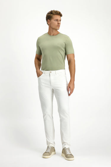 Ekru Relaxed Fit Rahat Kesim Likralı Kanvas / Chino Pantolon