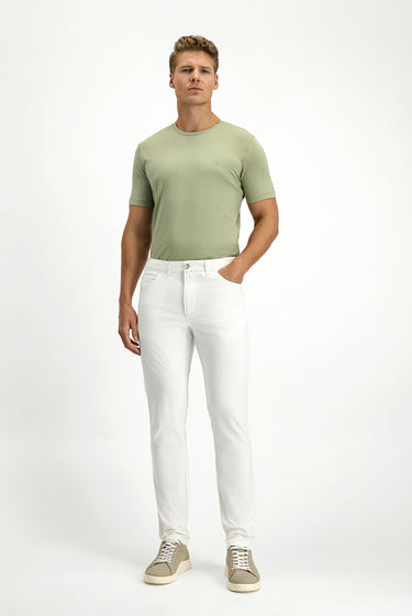  Ekru Slim Fit Dar Kesim Likralı Kanvas / Chino Pantolon