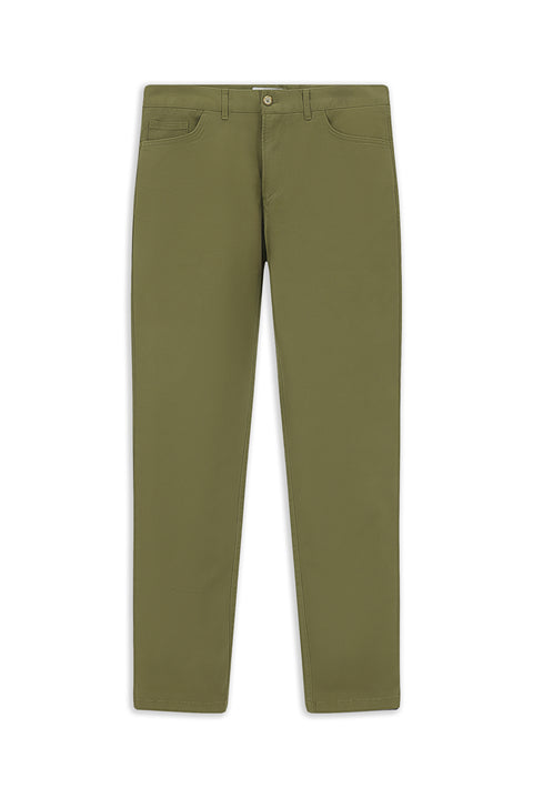 Military Green Haki Slim Fit Stretch Side Pocket Canvas / Chino Trousers