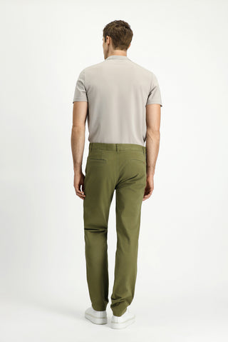  Asker Haki 7 Drop Slim Fit Dar Kesim Likralı Yandan Cepli Kanvas / Chino Pantolon