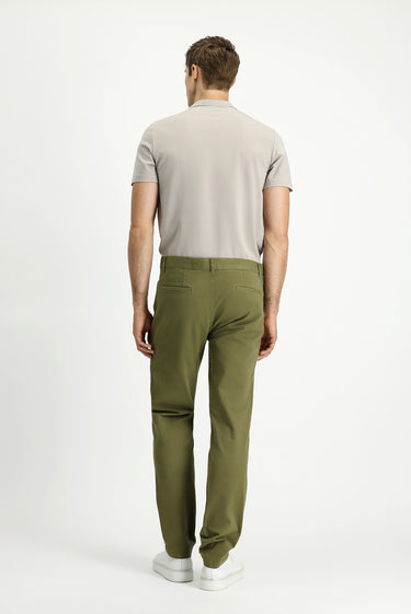  Asker Haki Slim Fit Dar Kesim Likralı Kanvas / Chino Pantolon
