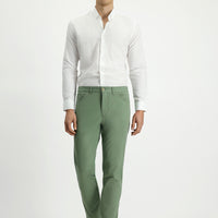 Çağla Yeşili Slim Fit Dar Kesim Likralı Kanvas / Chino Pantolon