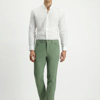 Çağla Yeşili Slim Fit Dar Kesim Likralı Yandan Cepli Kanvas / Chino Pantolon