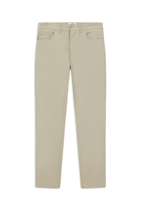 Açık Vizon Slim Fit Dar Kesim Likralı Yandan Cepli Kanvas / Chino Pantolon
