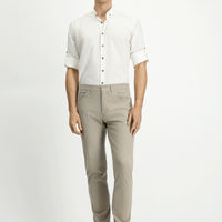 Açık Vizon Relaxed Fit Rahat Kesim Likralı Yandan Cepli Kanvas / Chino Pantolon