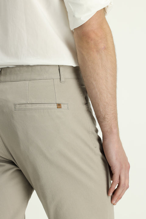 Açık Vizon Slim Fit Dar Kesim Likralı Yandan Cepli Kanvas / Chino Pantolon