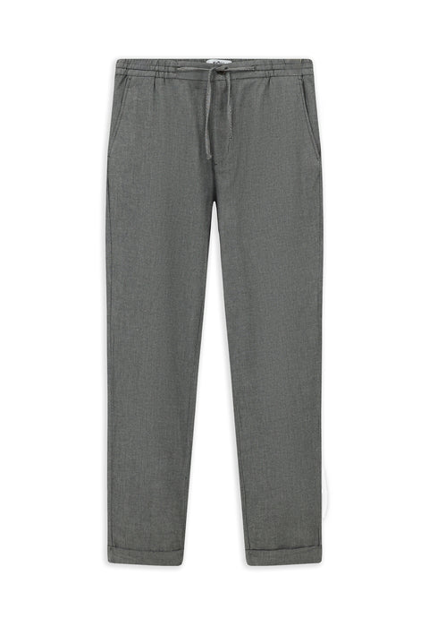 Orta Füme Slim Fit Dar Kesim Desenli Beli Lastikli İpli Likralı Jogger Pantolon