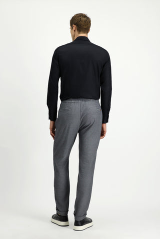  Orta Füme Slim Fit Dar Kesim Desenli Beli Lastikli İpli Likralı Pantolon