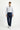  Koyu Lacivert Slim Fit Dar Kesim Desenli Beli Lastikli İpli Likralı Pantolon
